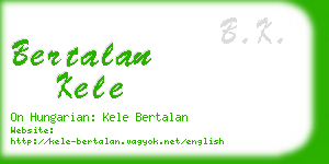 bertalan kele business card